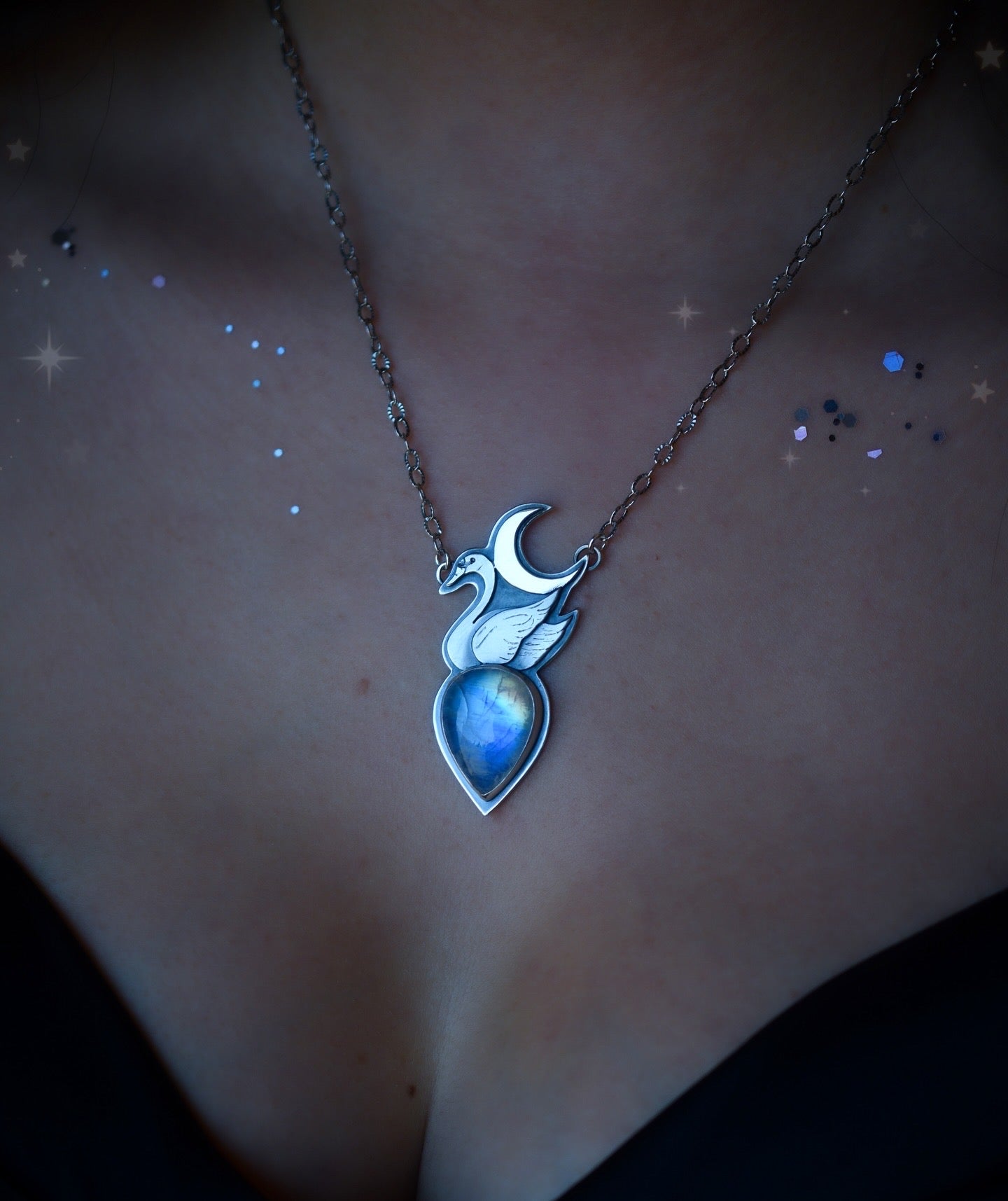 Swan Night Necklace