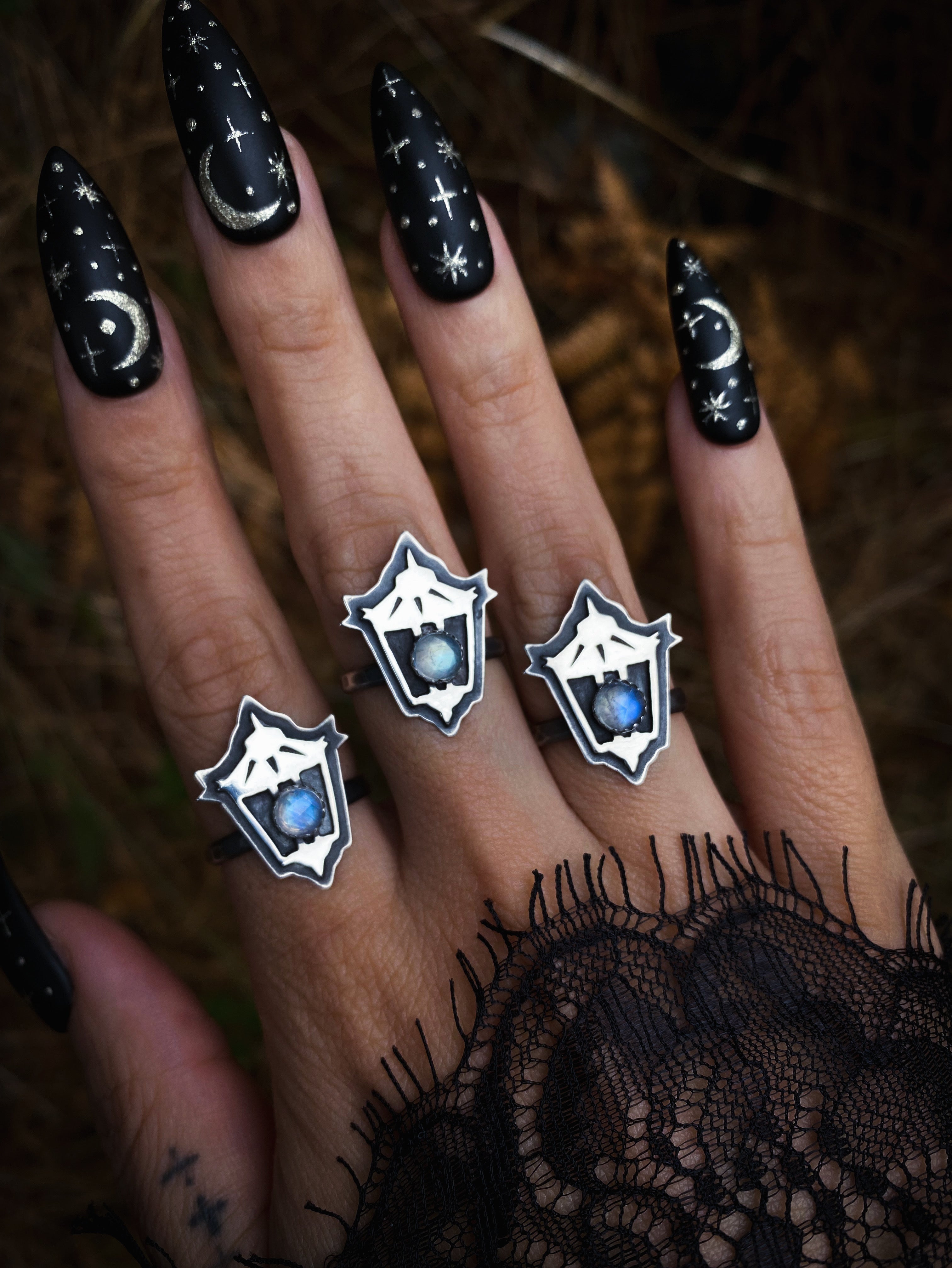 Moonstone Hekate's Lantern Ring