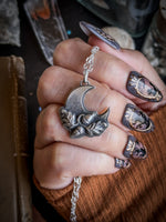 Silver Autumn Moon Necklace