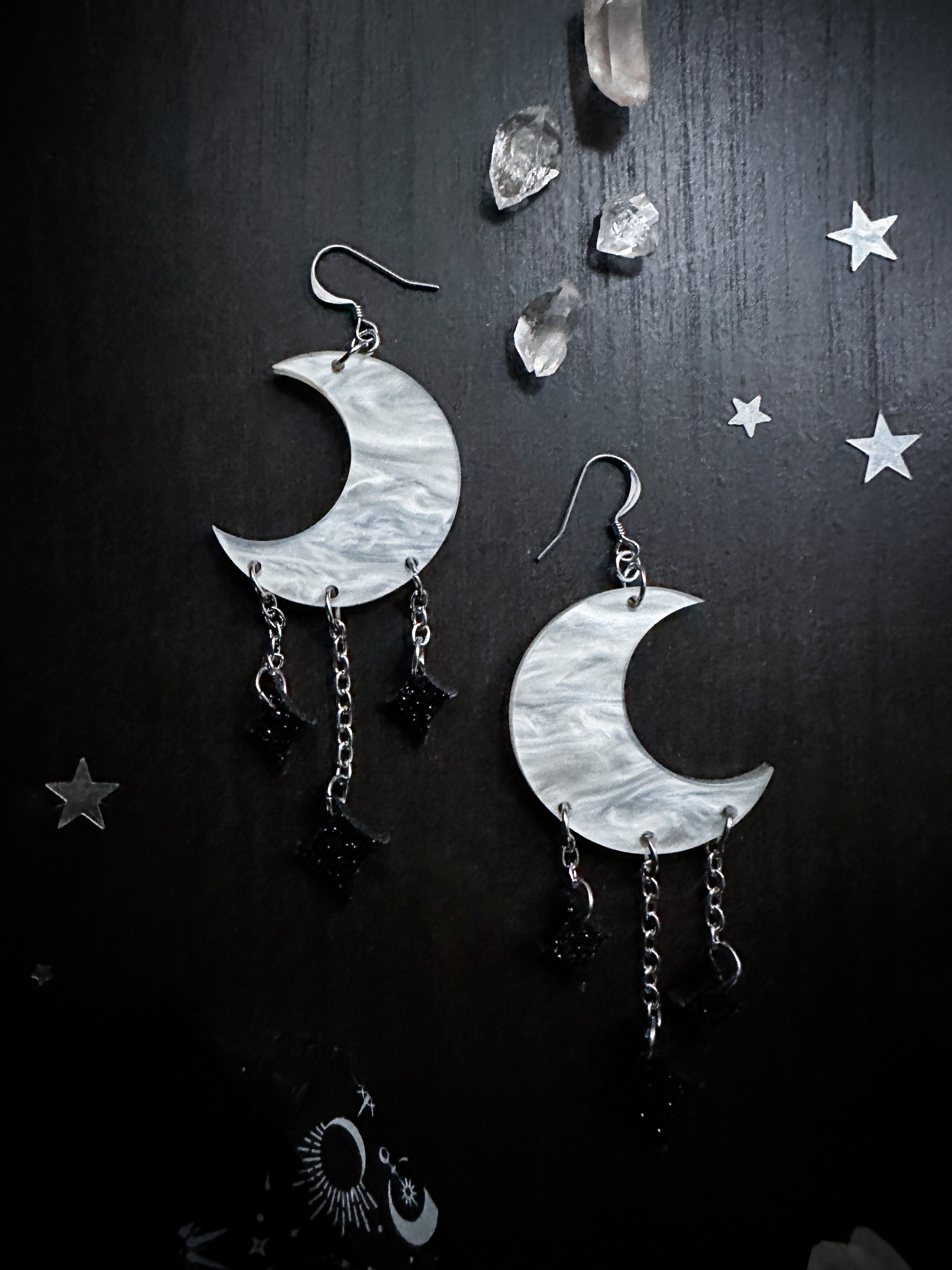 Cold Moon Acrylic Earrings