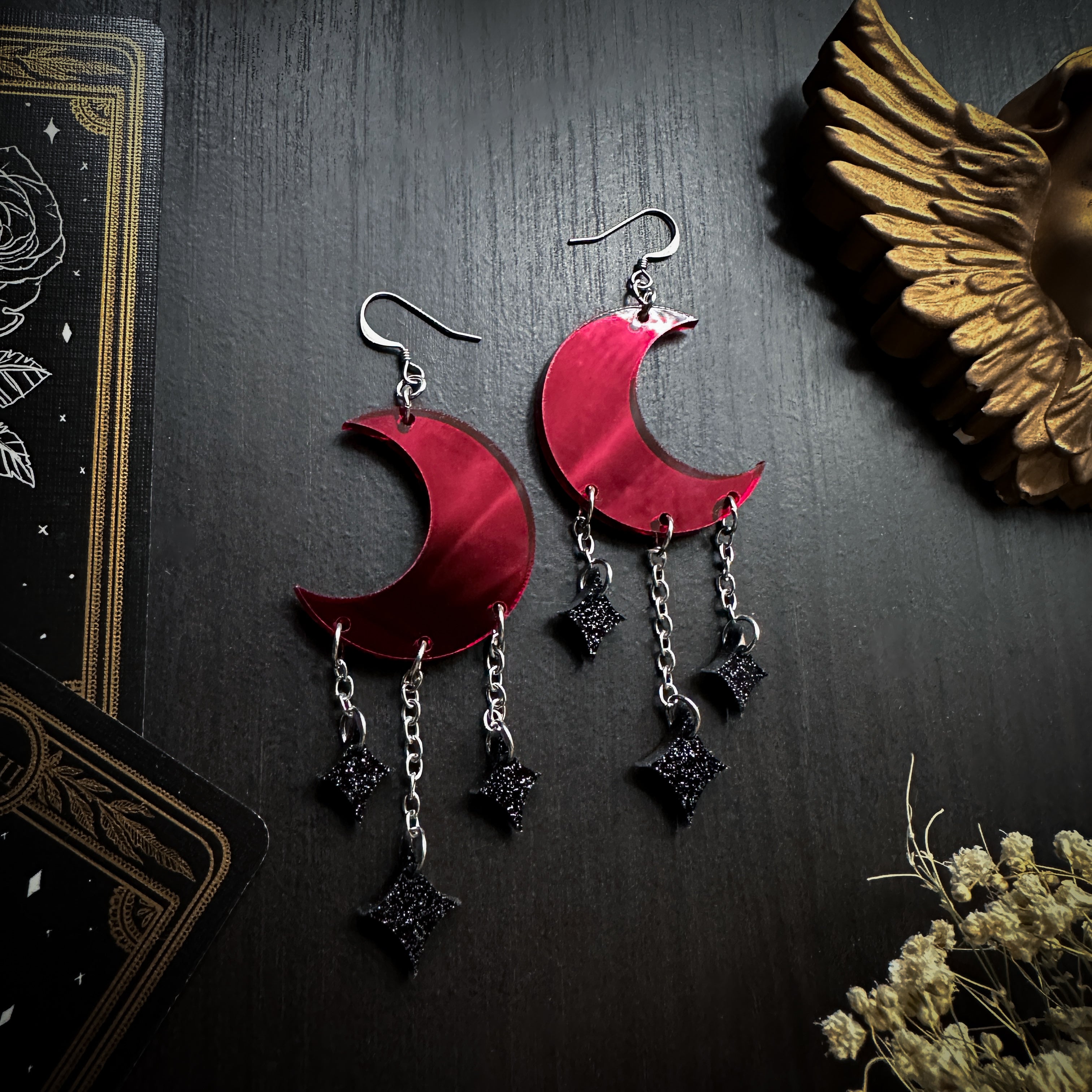Blood Moon Acrylic Earrings