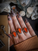 Ready to Ship Carnelian Coffin Rings