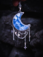 Azure + Teal Moon Necklaces