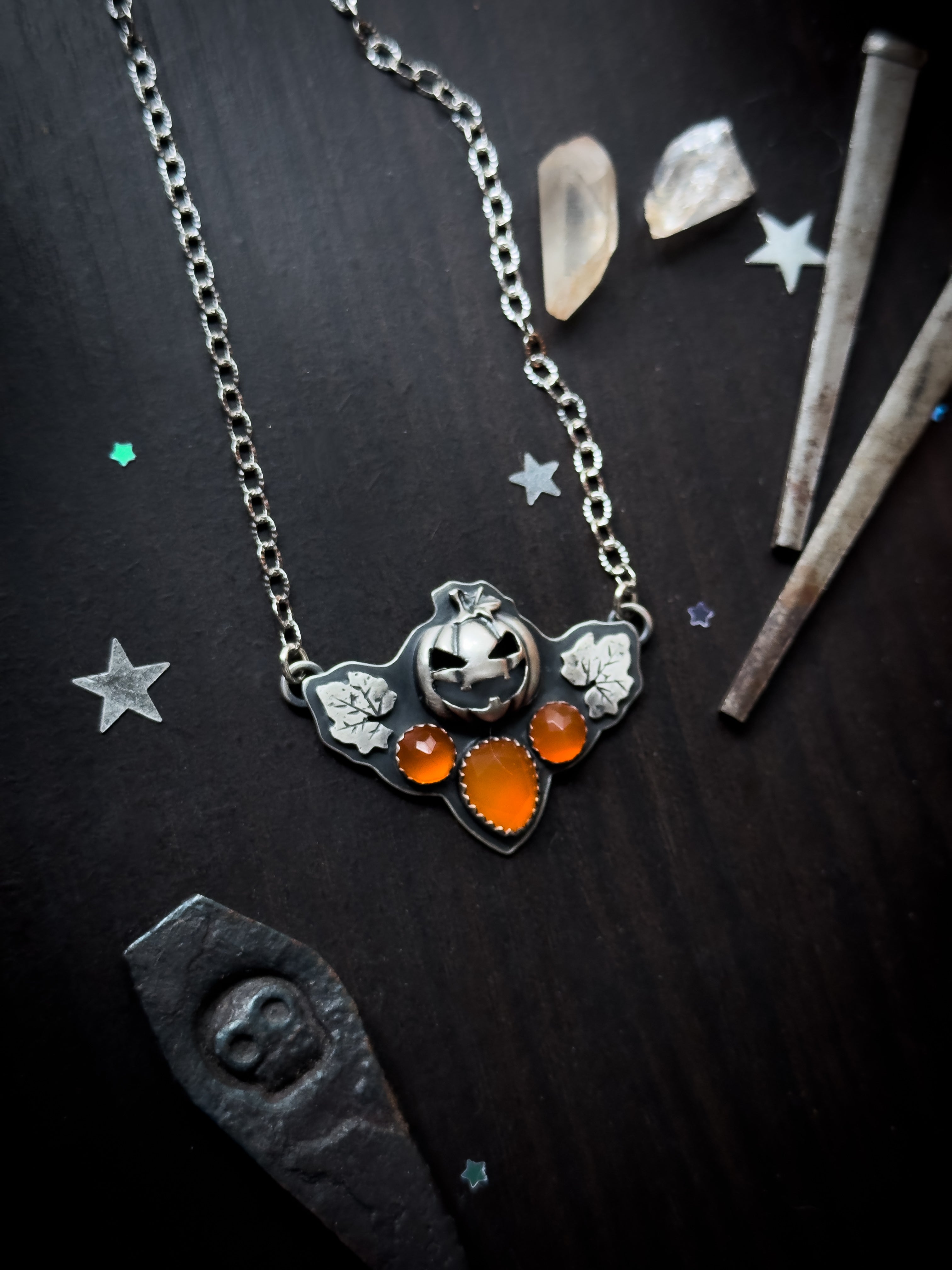 Mischievous Jack-O-Lantern Necklace