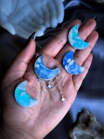 Azure + Teal Moon Necklaces