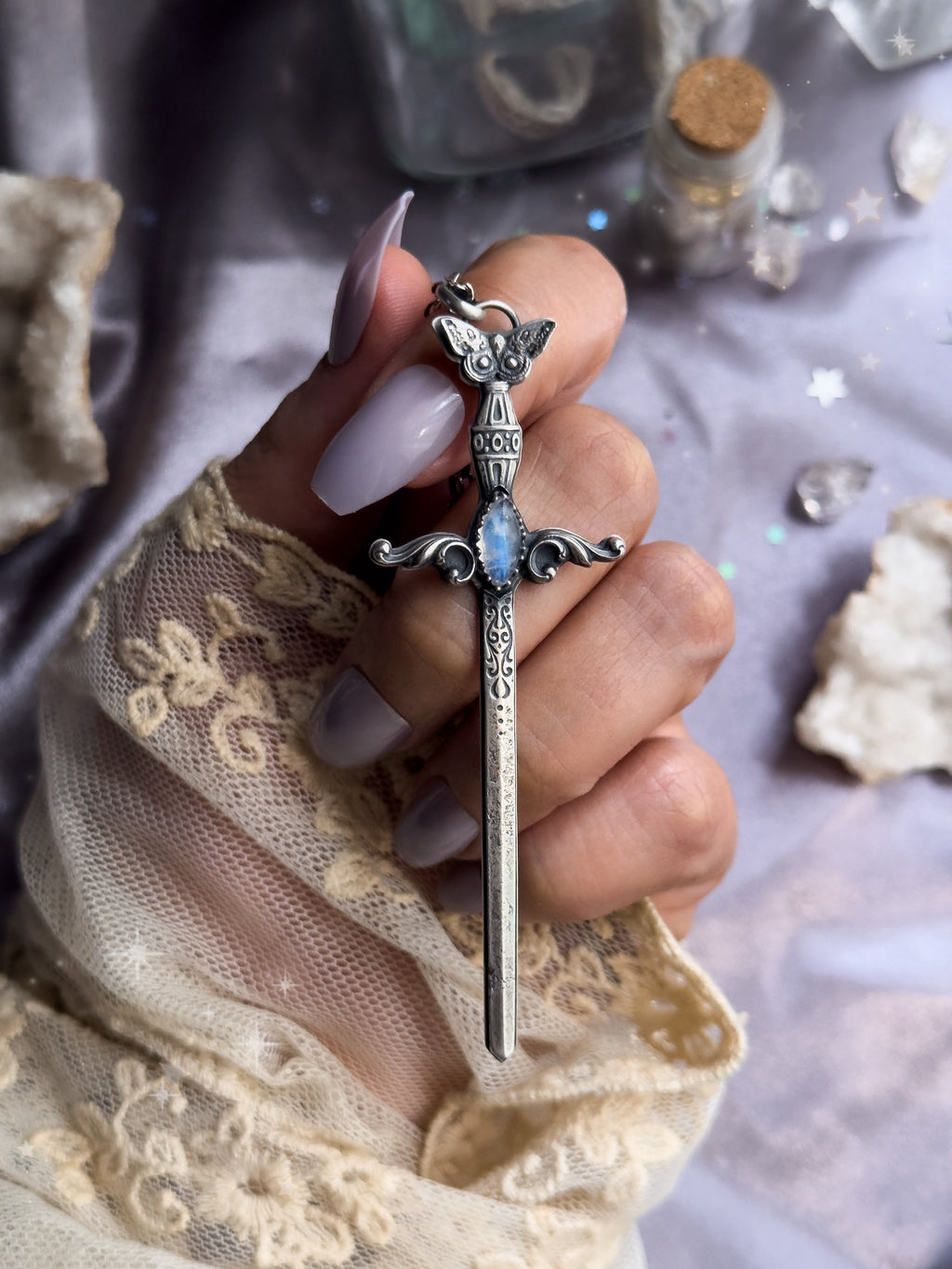 Lepidoptera (moth) Sword Necklace