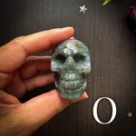 Moss Agate Skulls