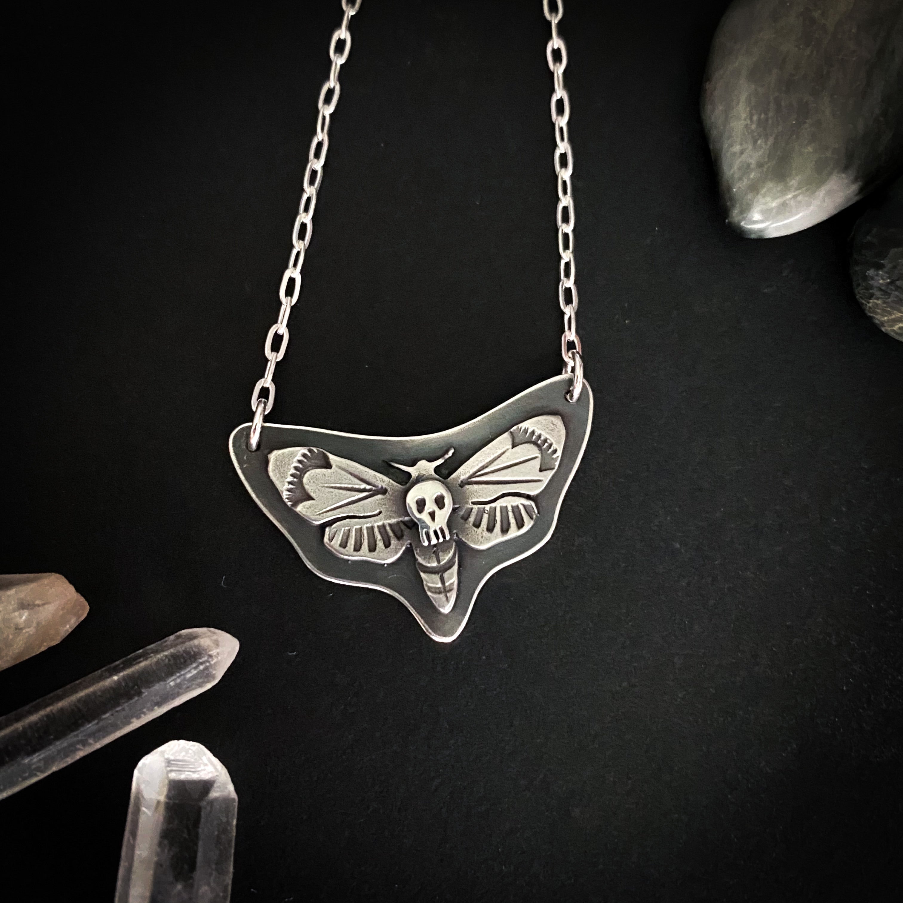 Death Moth Necklace - Sterling silver