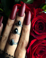 Bague Goutte Onyx Noir - Précommande