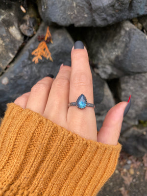 Anneaux de chute de labradorite de larmes fantômes de taille personnalisée